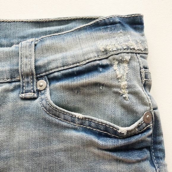 7FAM Denim Jean Skirt Frayed Hem Sz 12 - Picture 2 of 10